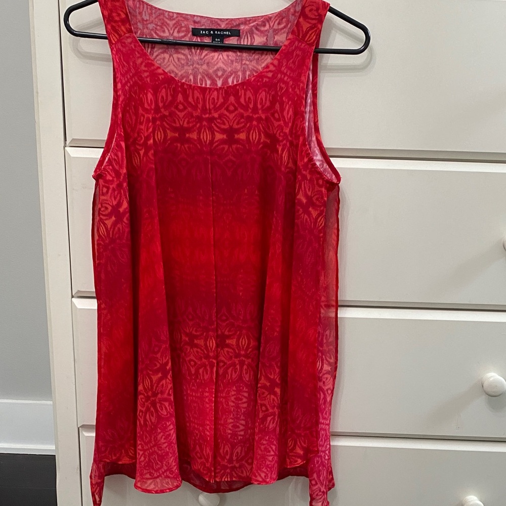 Zac & Rachel Redish Watermelon Color Patterned Tunic Top. Size S